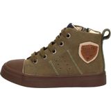 Sneakers Jongens Dark Green Leer Shoesme