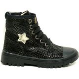 Shoesme - Meisjes Veterboot - Suède - Glitter - Rubberen Zool