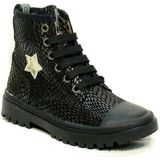 Shoesme - Meisjes Veterboot - Suède - Glitter - Rubberen Zool
