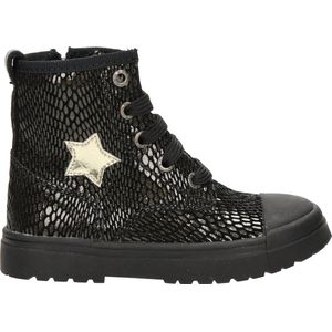 Shoesme - Meisjes Veterboot - Suède - Glitter - Rubberen Zool