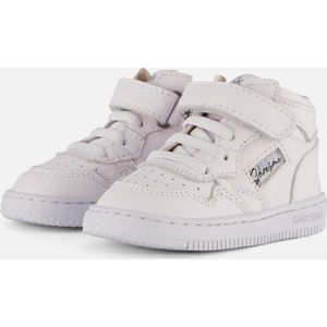 Shoesme Sneakers Unisex - Wit - Donkergrijs - Donkergroen - Leer - Textiel - Rubber