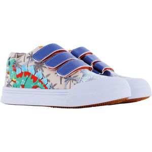 Go Bananas - Dino Sneakers - Grijs - Blauw - Groen - Canvas - Synthetisch - Rubber