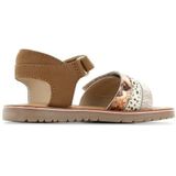 Shoesme - Leren Sandalen - Cognac - Klittenbandsluiting - Platte Zool