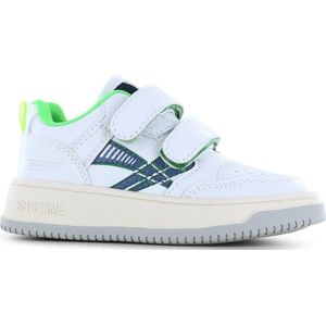 Shoesme - Leren Sneakers - Wit/Groen - Casual Schoenen