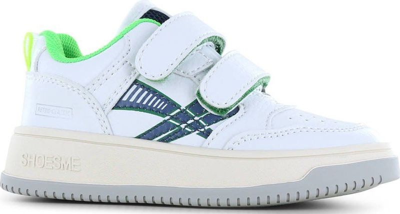 Shoesme - Leren Sneakers - Wit/Groen - Casual Schoenen