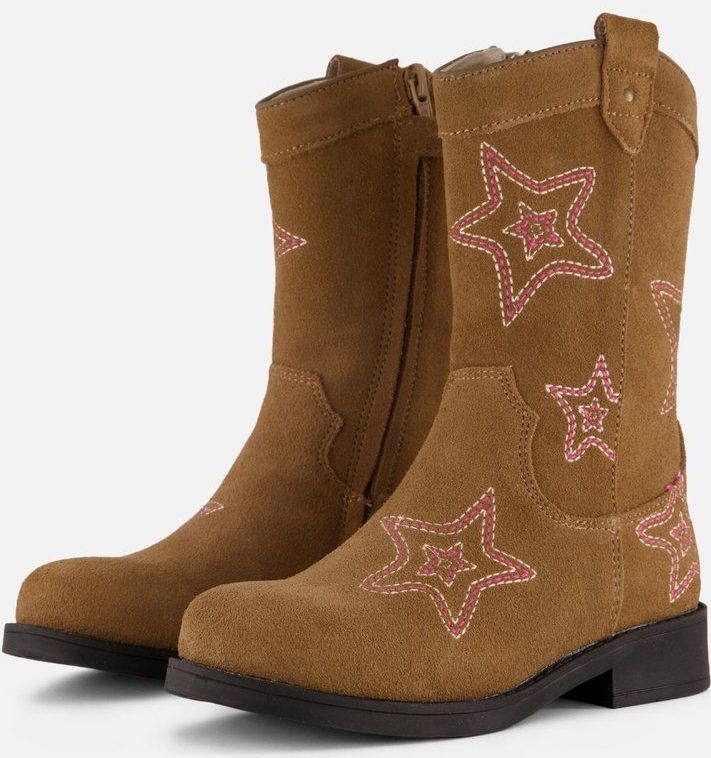 Shoesme - Cowboylaarzen - Cognac/Roze - Suède