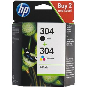 HEMA Cartridge HP 304 Zwart/kleur - 2 Stuks