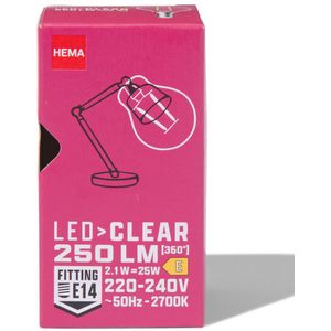 HEMA Led Kogel Clear E14 2.1W 250lm