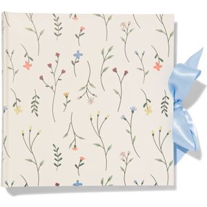 HEMA Fotoboek Met Strik 24x24.5 Papier Bloemen