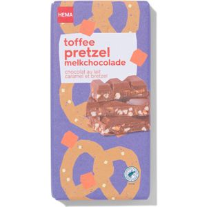 HEMA Chocoladereep Melk Toffee Pretzel 180gram