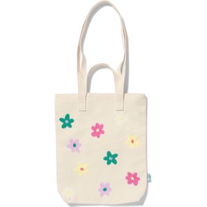 HEMA Canvas Tas Met Badstof Bloemen 36x42