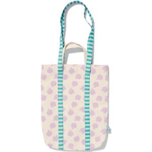 HEMA Canvas Tas Met Lila Appels 36x42