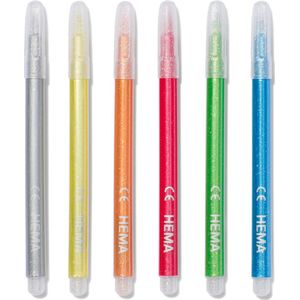 HEMA Glitterstiften - 6 Stuks