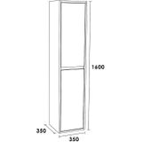 BRAUER Nexxt Badkamerkast - 160x35x35cm - 2 greep - loze links/rechtsdraaiende deuren - MDF - mat zwart 7127