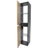 BRAUER Nexxt Badkamerkast - 160x35x35cm - 2 greep - loze links/rechtsdraaiende deuren - MDF - mat zwart 7127