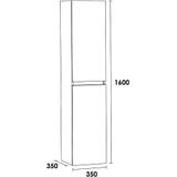 BRAUER Solution Badkamerkast - 160x35x35cm - 2 greeploze links- rechtsdraaiende deur - MFC - black wood 7824
