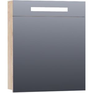 Brauer Promise Spiegelkast 60x70cm LED Verlichting Boven - Forest Wheat - Linksdraaiend - Spiegels - Spiegelkasten - 8720359341808