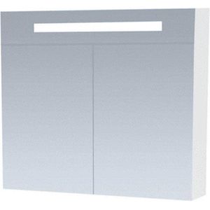 BRAUER Double Face Spiegelkast - Hoogglans Wit - 80x70x15cm - Met Verlichting - 2 Spiegeldeuren