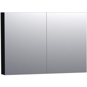 BRAUER Dual Spiegelkast - 100x70x15cm - 2 links- rechtsdraaiende spiegeldeur - MDF - hoogglans zwart 7165