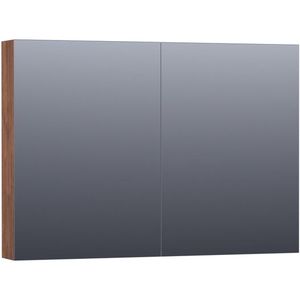 BRAUER Dual Spiegelkast - 100x70x15cm - 2 links- rechtsdraaiende spiegeldeur - MFC - viking shield 7269