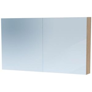 BRAUER Dual Spiegelkast - 120x70x15cm - 2 links- rechtsdraaiende spiegeldeur - MFC - legno calore 7776