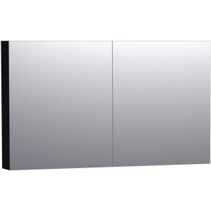 BRAUER Dual Spiegelkast - 120x70x15cm - 2 links- rechtsdraaiende spiegeldeur - MDF - mat zwart 7184
