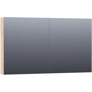 Saniclass Dual Spiegelkast - 120x70x15cm - 2 links- rechtsdraaiende spiegeldeur - MFC - sahara 7190