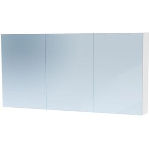 Brauer Impress Deluxe Spiegelkast 140x70cm Indirecte LED Verlichting Binnen/onder - Mat Wit - Spiegels - Spiegelkasten - 8720359343581