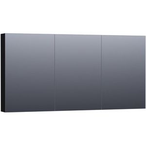 Brauer Impress Deluxe Spiegelkast 140x70cm Indirecte LED Verlichting Binnen/onder - Mat Zwart - Spiegels - Spiegelkasten - 8720359343598