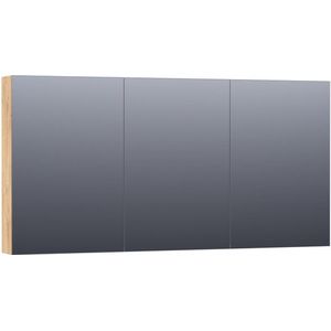 BRAUER Dual Spiegelkast - 140x70x15cm - verlichting - geintegreerd - 3 links- rechtsdraaiende spiegeldeur - MFC - nomad 7197