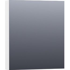 BRAUER Impress spiegelkast - 60x70x15cm - zonder verlichting - met 1 linksdraaiende dubbelzijdige spiegeldeur - mat wit SK-IM60LMW