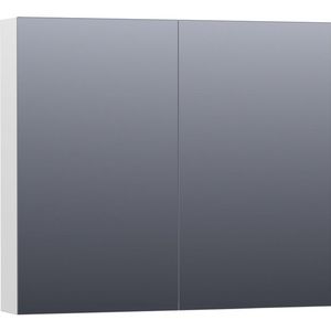 BRAUER - Plain Spiegelkast - Hoogglans Wit - MDF - 80x70x15cm - 2 Spiegeldeuren