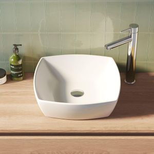 Brauer Peak Opzetwastafel 41x41cm Keramiek Wit - Vierkant - 8720359350985 - Wastafels - Opzetwastafels