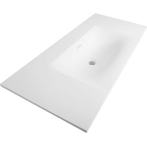 Brauer Glacier Meubelwastafel 100,5x46cm Fine Stone - Mat Wit - Zonder Kraangat - Rechthoekig - 8720359352200 - Wastafels - Meubelwastafels