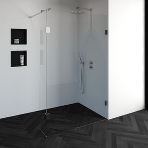 Brauer 4JC2 Inloopdouche 130cm Met Vaste Zijwand 30cm Chroom - Veiligheidsglas - Douche - Douchewanden - Inloopdouche - Vaste Wand Met Zijwand - 8720359357564