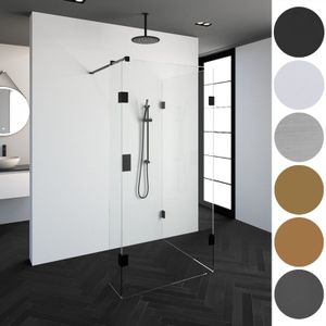 Inloopdouche compleet just creating profielloos 100x140/30 cm reversed mat zwart