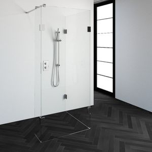 Brauer 4JC5 Inloopdouche Reversed Met Vaste Zijwand 90 X 90 X 30cm Chroom - Veiligheidsglas - Douche - Douchewanden - Inloopdouche - 2 Vaste Wanden - 8720359358943