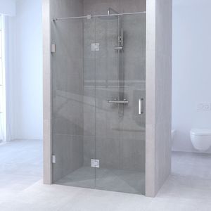 Brauer Void nisdeur 2-delig helder glas 150x200 omkeerbaar met draaideur 70 aan glas incl. glascoating chroom