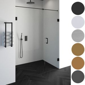 Nisdeur compleet just creating profielloos 2-delig 170x200 cm 110/60 mat zwart