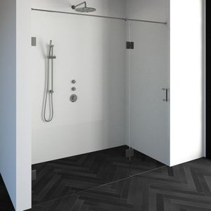Brauer JC profielloze nisdeur 200cm met 70cm deur gekoppeld RVS