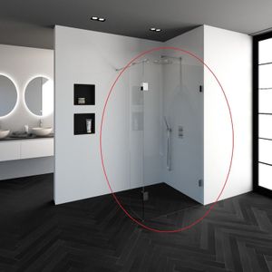Inloopwand Profielloos Just Creating W2 120 cm Zonder Beslag Omkeerbaar Helder Glas