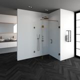 BRAUER Create douchecabine vierkant 3-delig 100x100cm profielloos met antikalk en 8mm veiligheidsglas koper 4JC10-100X100K