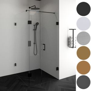 Douchecabine Compleet Just Creating Profielloos 3-Delig Dubbel Draaibaar 90x90 cm Koper