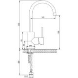 Wastafelmengkraan brauer gold edition coldstart opbouw hoog plat gebogen ronde hendel geborsteld goud pvd