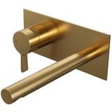 Brauer Gold Edition inbouw wastafelmengkraan rechthoekige hendelstaaf 20x9 goud