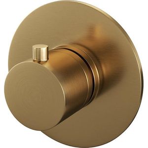 Brauer Gold Edition inbouwthermostaat - met inbouwdeel - 1 gladde knop - PVD - geborsteld goud 5-GG-018RR