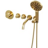 Brauer Gold Edition inbouwbadkraan uitloop en ronde handdouche goud