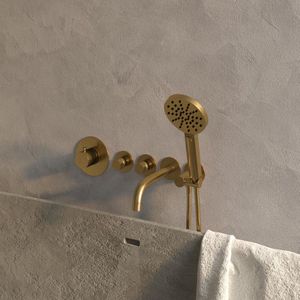 Brauer Gold Edition inbouwbadkraan uitloop en ronde handdouche goud