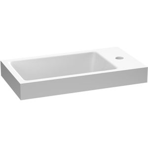 Fonteinbak foggia exclusive line 40 cm mat wit 1 kraangat
