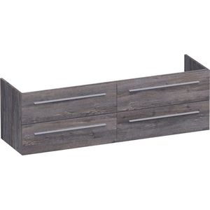 BRAUER EX WastafelOnderkast - 160x46x50cm - 4 softclose lades - zonder greep - 2 sifonuitsparingen - MFC - grey Canyon OK-EX160GC